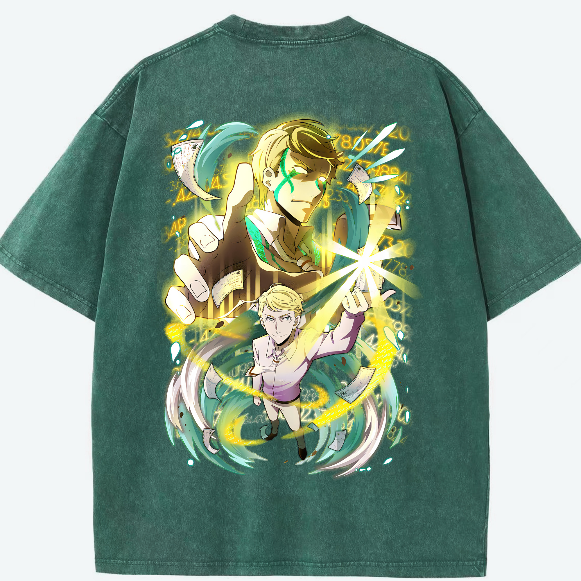（画像用） 文豪ストレイドッグス Bungo Stray Dogs 綿100% ヴィンテージ風 半袖Tシャツ（背面プリント）